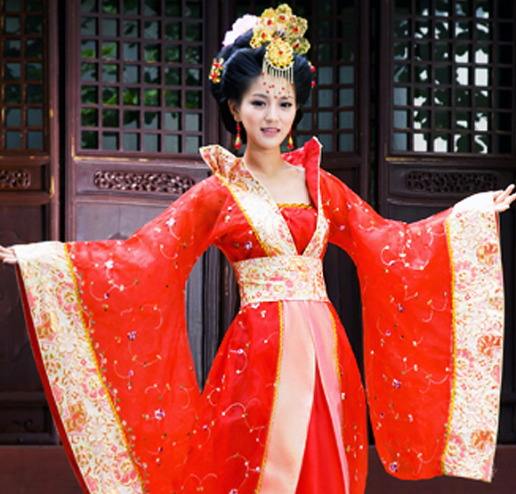 漢服對(duì)襟立領(lǐng)長(zhǎng)袍套裝