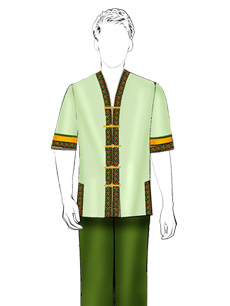 海南傳統(tǒng)黎族服飾男短袖方案設(shè)計(jì)