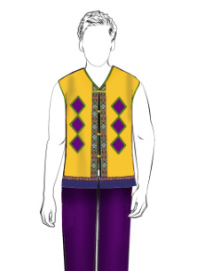 海南傳統(tǒng)黎族服飾男無袖+長褲方案設計