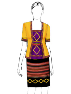 海南傳統(tǒng)黎族服飾女短袖+短裙方案設計