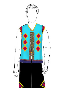 海南傳統(tǒng)黎族服飾男無袖+長褲方案設計