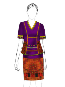 海南傳統(tǒng)黎族服飾女短裝方案設計