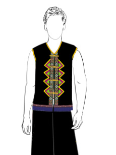 海南傳統(tǒng)黎族服飾男無袖方案設計