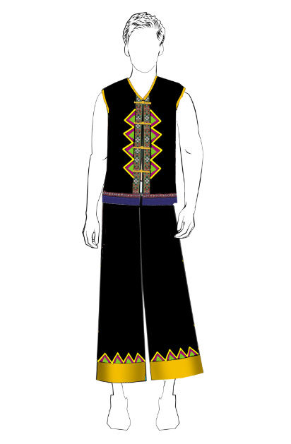 海南傳統(tǒng)黎族服飾男無袖方案設(shè)計
