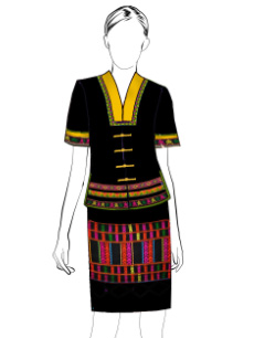 海南傳統(tǒng)黎族服飾女夏裝方案設計